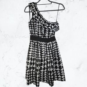 Forever 21 Black and White One-Shoulder Dress
